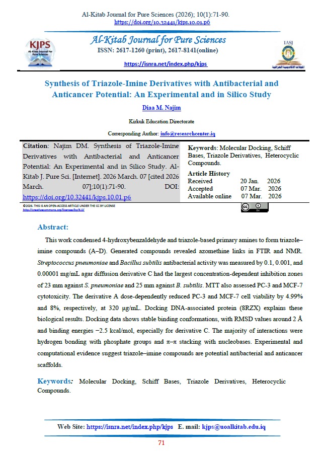 Synthesis of Triazole-Imine Derivatives with Antibacterial and Anticancer Potential: An Experimental and in Silico Study
